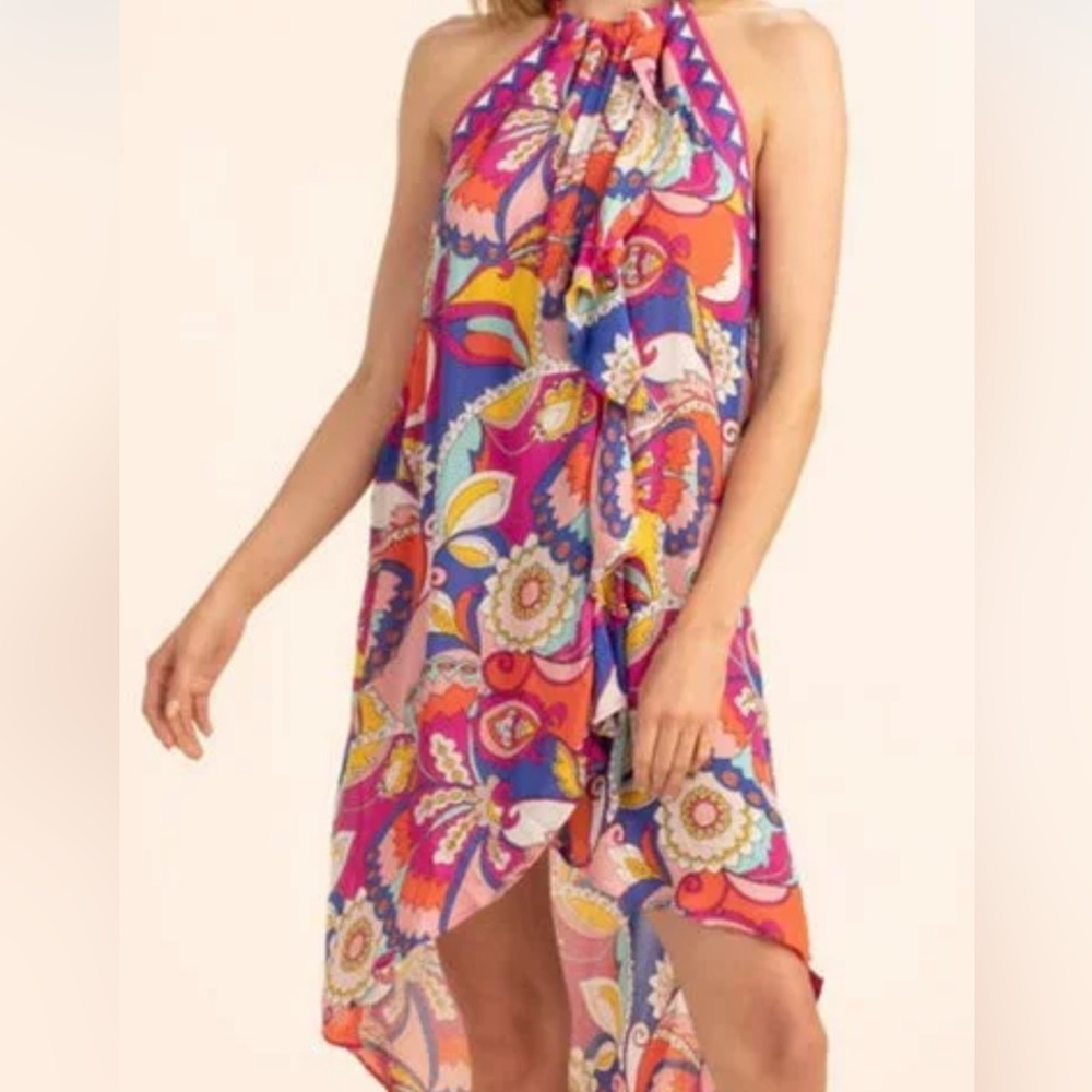 Trina Turk Seville beach coverup  Halter Dress medium